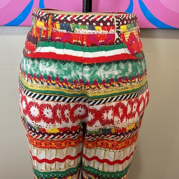 Moschino Green Yellow High Waist Italian Flag Pants - Picture 3 of 13